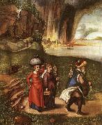 Albrecht Durer Lot Fleeing with his Daughters from Sodom oil painting on canvas